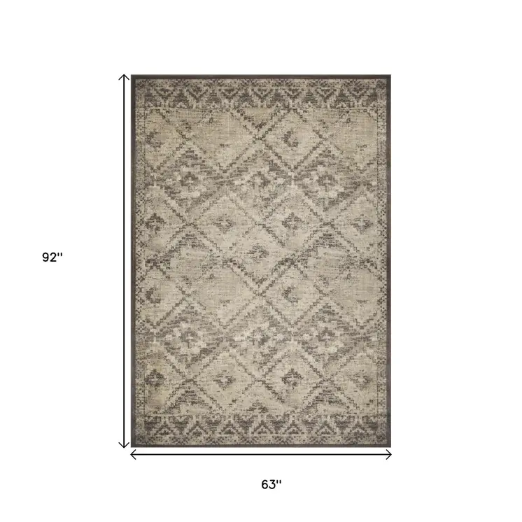 5' X 8' Gray Abstract Area Rug