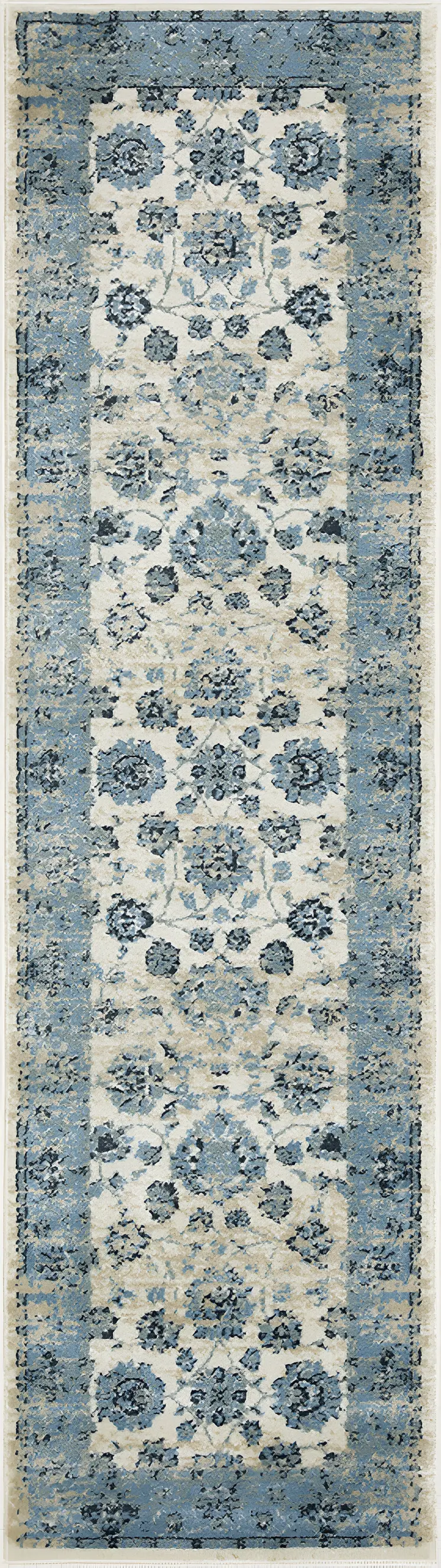 8' Ivory Oriental Runner Rug