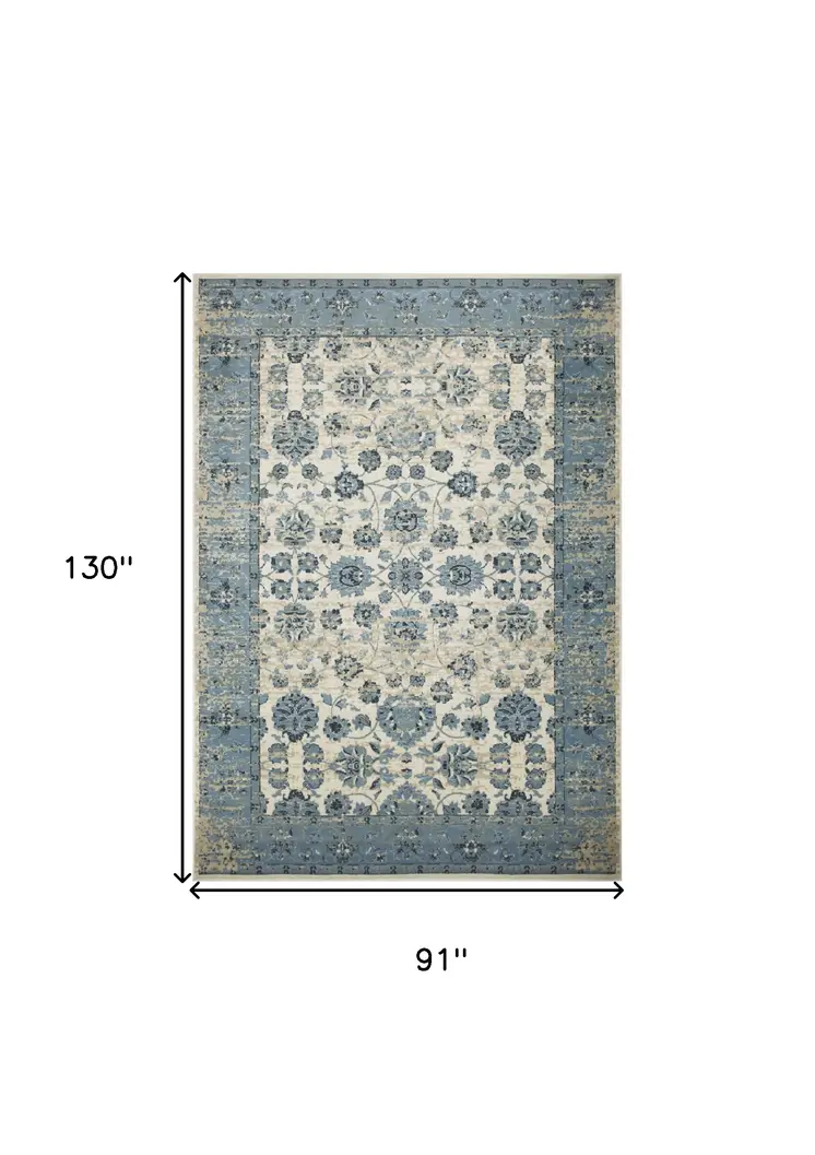 8' X 11' Ivory Oriental Area Rug