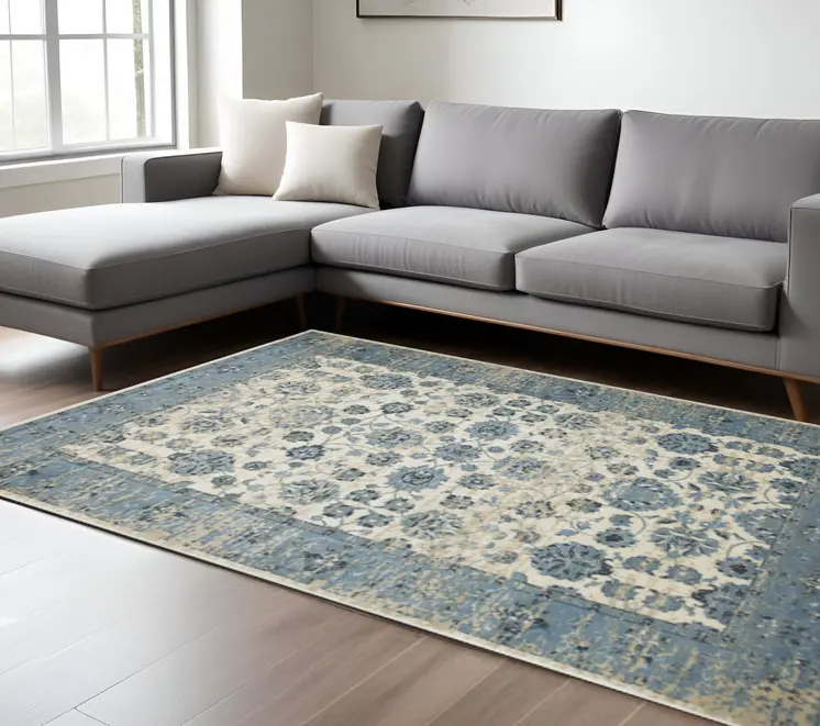 8' X 11' Ivory Oriental Area Rug
