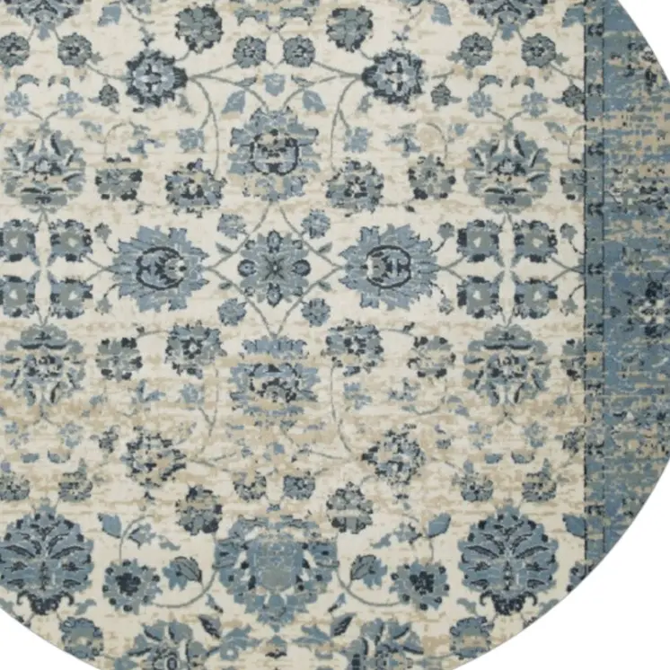 8' Ivory Oriental Round Rug