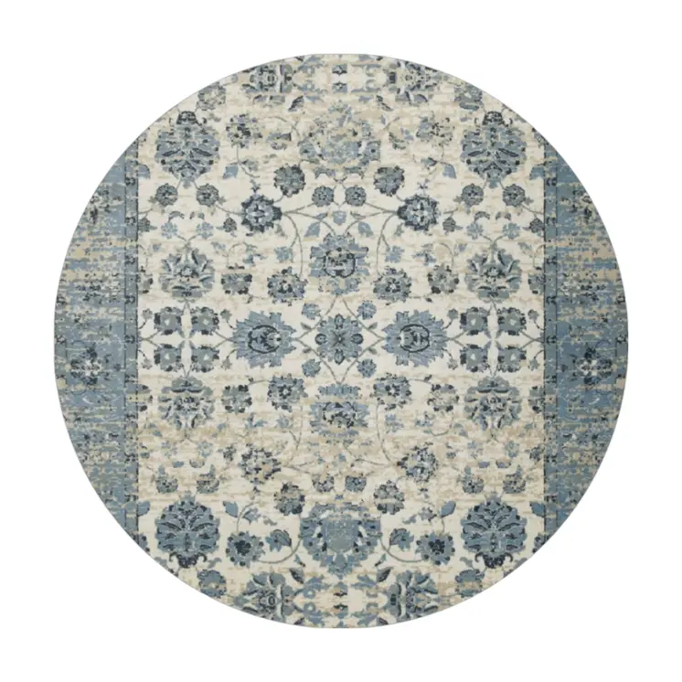 8' Ivory Oriental Round Rug