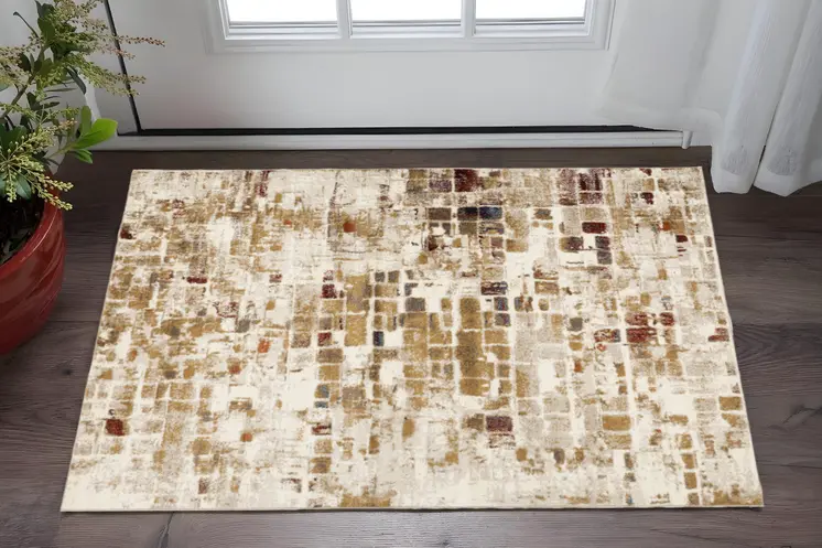 3' X 5' Natural Abstract Area Rug