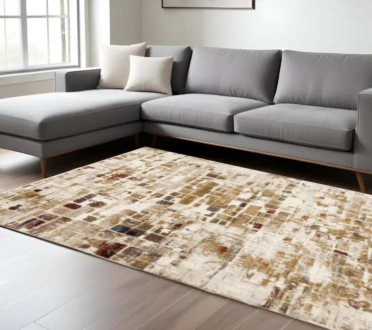 8' X 11' Natural Abstract Area Rug
