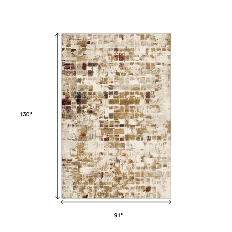 8' X 11' Natural Abstract Area Rug