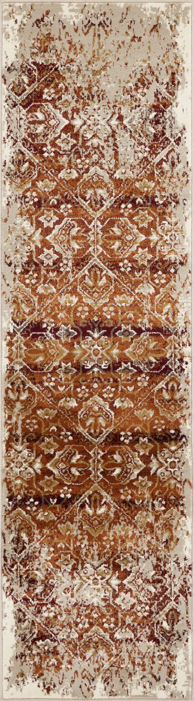 8' Rust Oriental Runner Rug