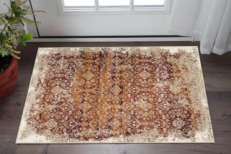 3' X 5' Rust Oriental Area Rug