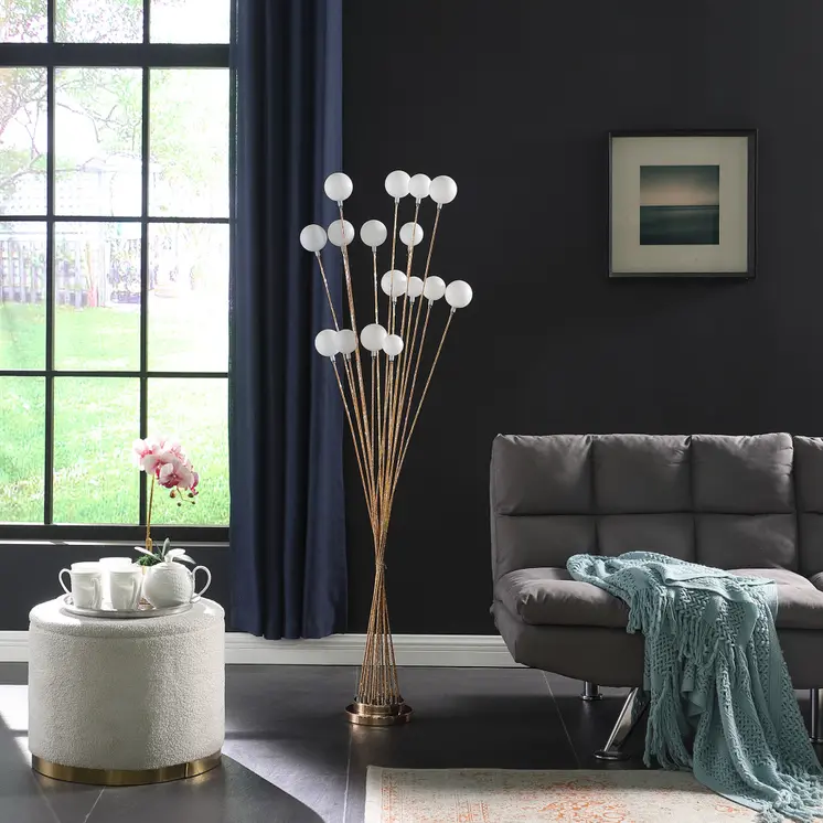 62" Yellow 16 LED Novelty Floor Lamp With White