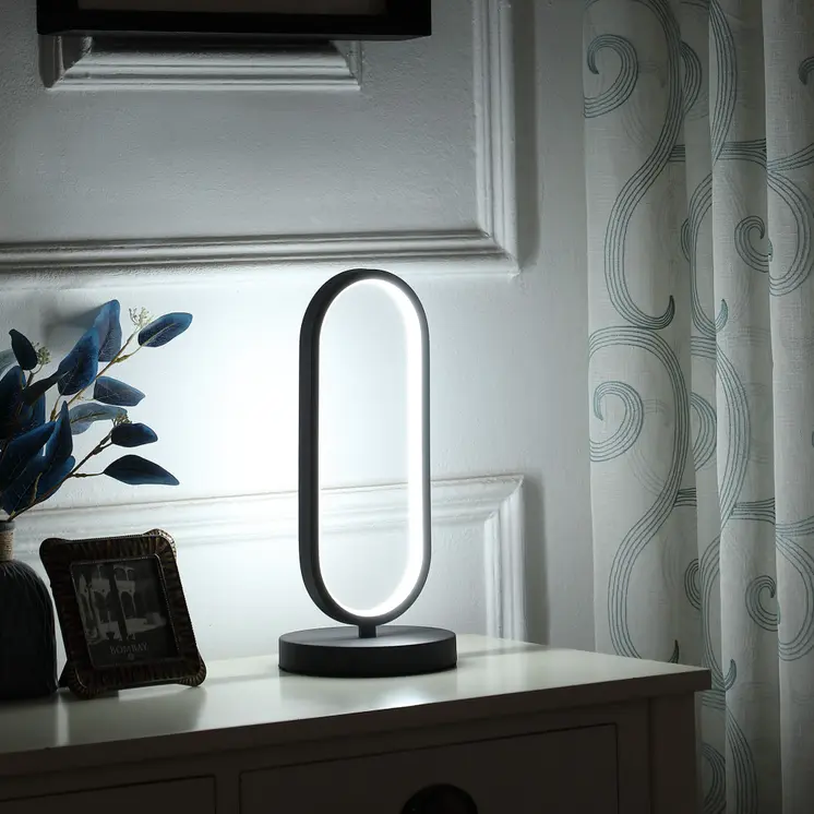 14" Black Metal Desk LED Table Lamp