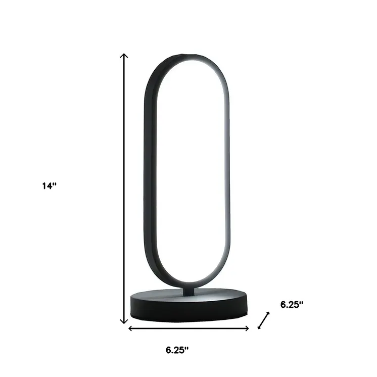 14" Black Metal Desk LED Table Lamp