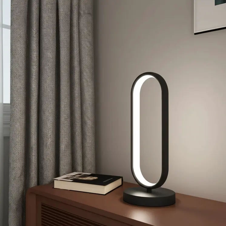 14" Black Metal Desk LED Table Lamp