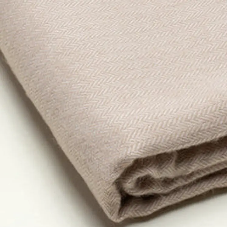 50" X 60" Light Brown Woven Herringbone Plush Throw Blanket with Tassels