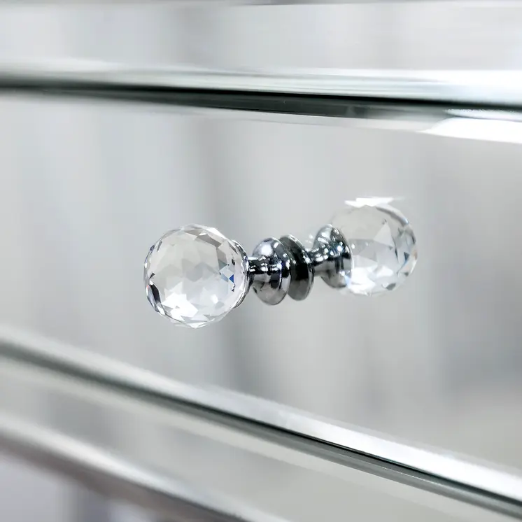 24" Stainless Steel and Mirror Nightstand