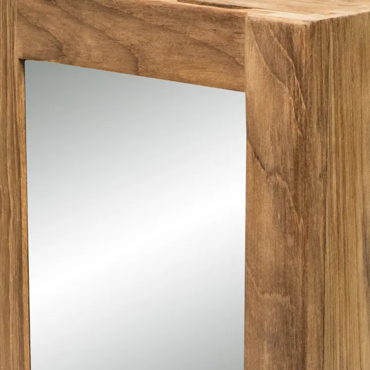 Solid Teak Mirrored Hanging Medicine Cabinet