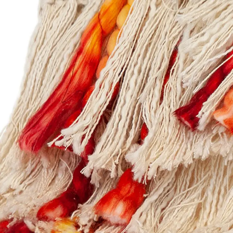 Fire and Beige Textured Woven Handloom Throw