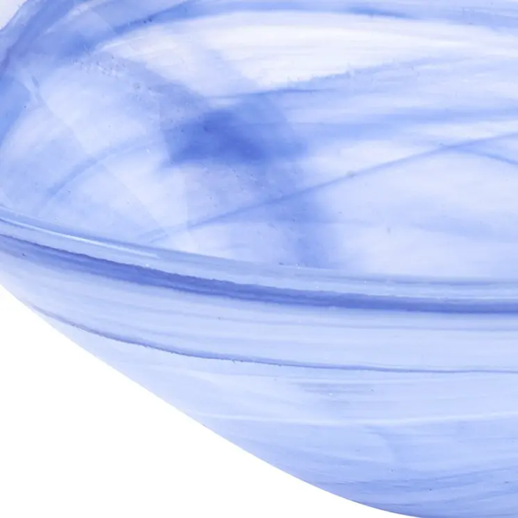 10" Blue And White Alabaster Glass Square Salad Bowl