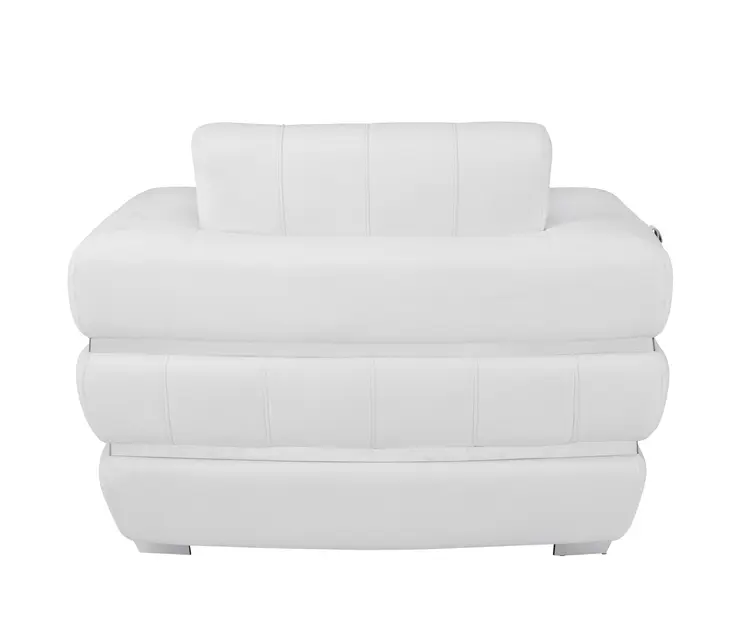 48" White Italian Leather Arm Chair