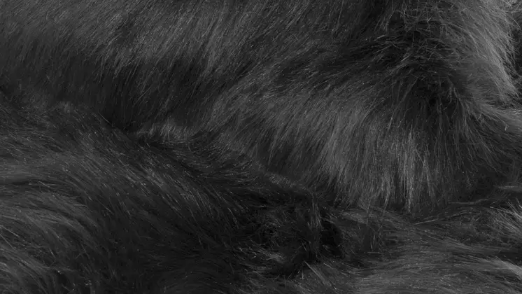 4' X 6' Black Faux Fur Washable Non Skid Area Rug