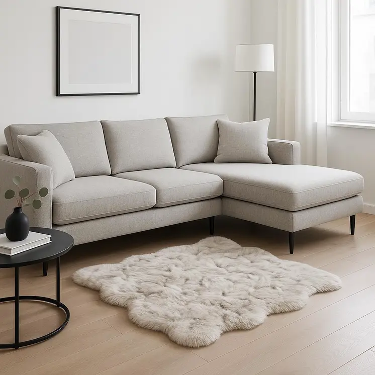 5' X 6' Chocolate Faux Sheepskin Ombre Shag Washable Area Rug