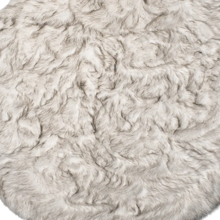 6' X 6' Ombre Chocolate Round Faux Fur Washable Non Skid Area Rug
