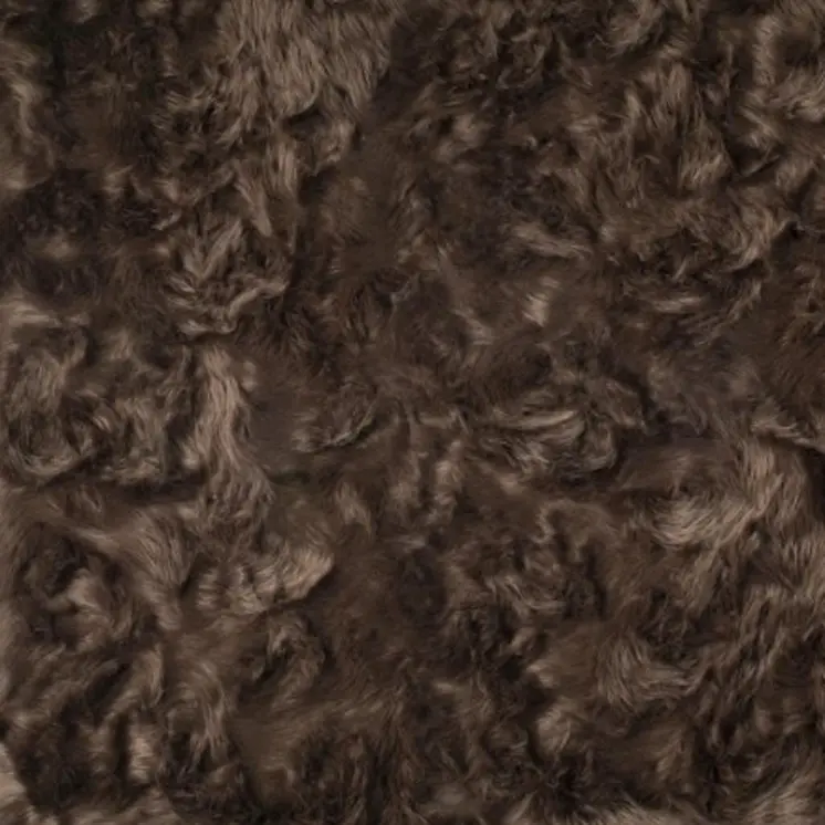 5' X 8' Chocolate Faux Fur Non Skid Area Rug