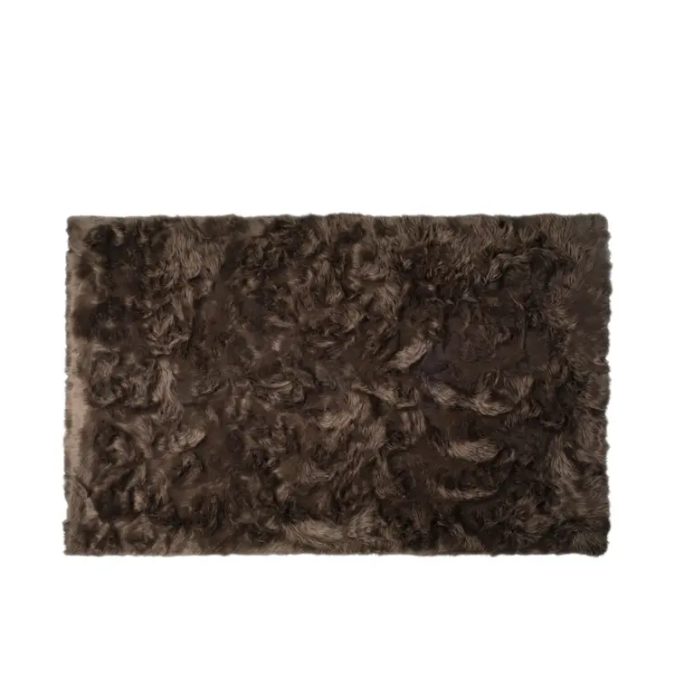 5' X 8' Chocolate Faux Fur Non Skid Area Rug