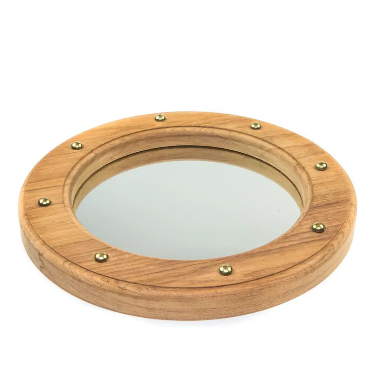 11" Brown Round Unframed Accent Mirror