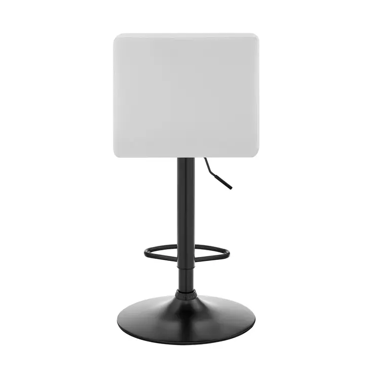 24" White And Black Iron Swivel Low Back Adjustable Height Bar Chair