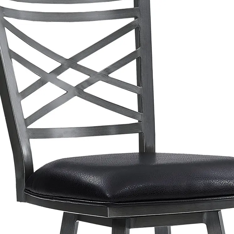 26" Black Iron Counter Height Bar Chair