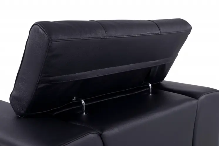 75" Black And Silver Italian Leather Loveseat