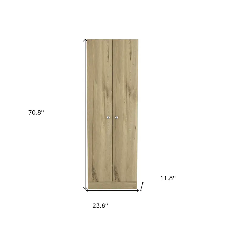 71" Oak Wood Pantry Or Storage Closet