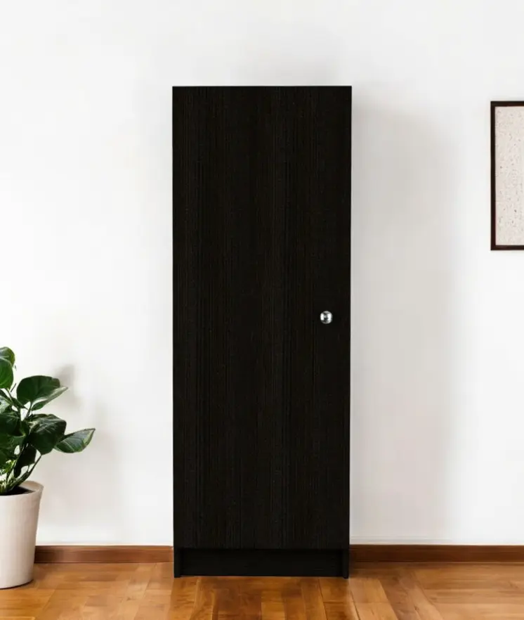 47" Black Wood Pantry Or Storage Closet
