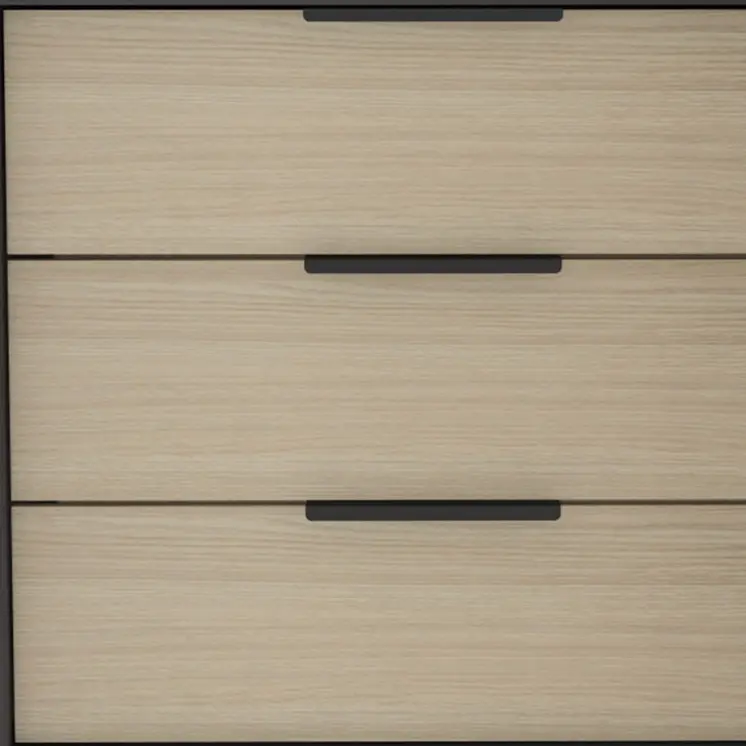 28" Brown And Black Three Drawer Dresser