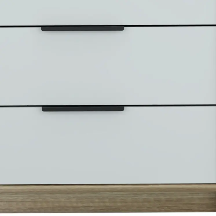 28" Brown And White Three Drawer Dresser