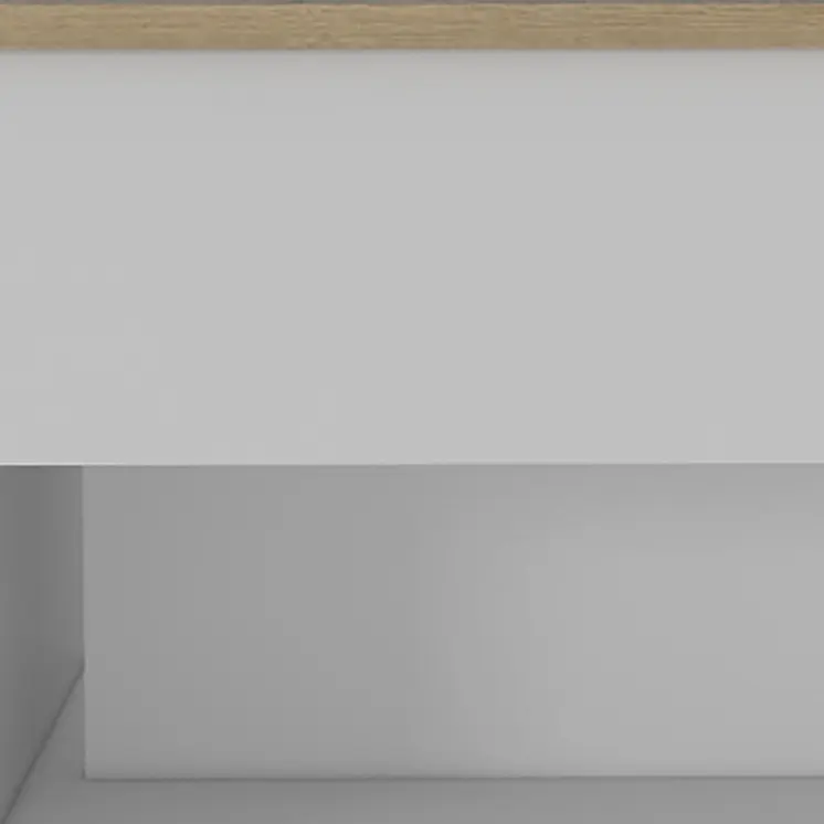 22" White And Light Oak Manufactured Wood Rectangular Coffee Table With Drawer