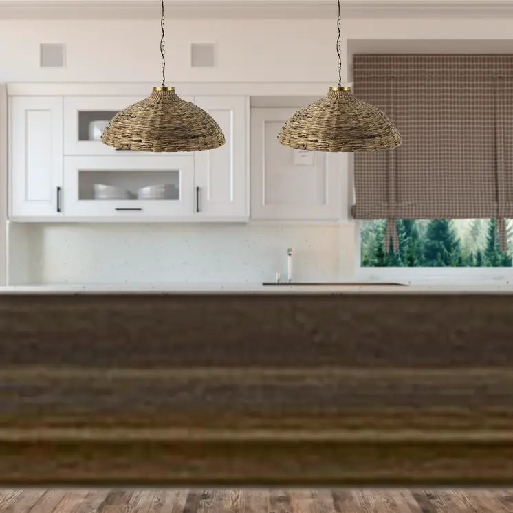 White and Brown 41" Kitchen Island With Storage
