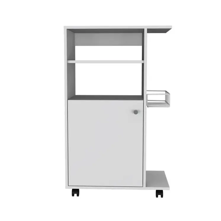 White 24" Rolling Kitchen Cart With Storage