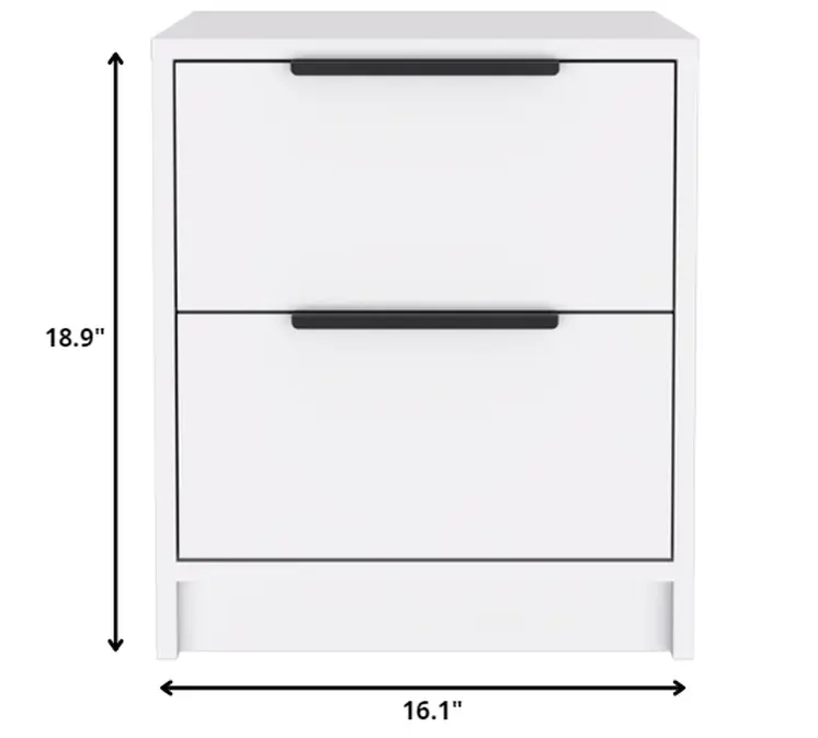 19" Wood Two Drawer Nightstand