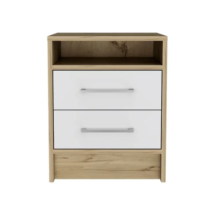 20" Wood Two Drawer Nightstand
