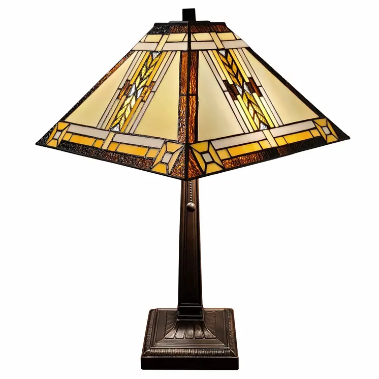 22" Dark Brown Metal Two Light Candlestick Table Lamp With Beige Shade