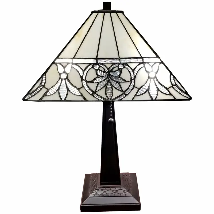 22" Dark Brown Metal Two Light Candlestick Table Lamp With White Shade