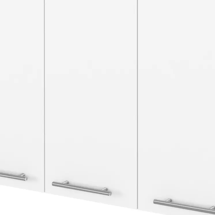 47" White Wood Wall Mounted Accent Chest With Four Doors