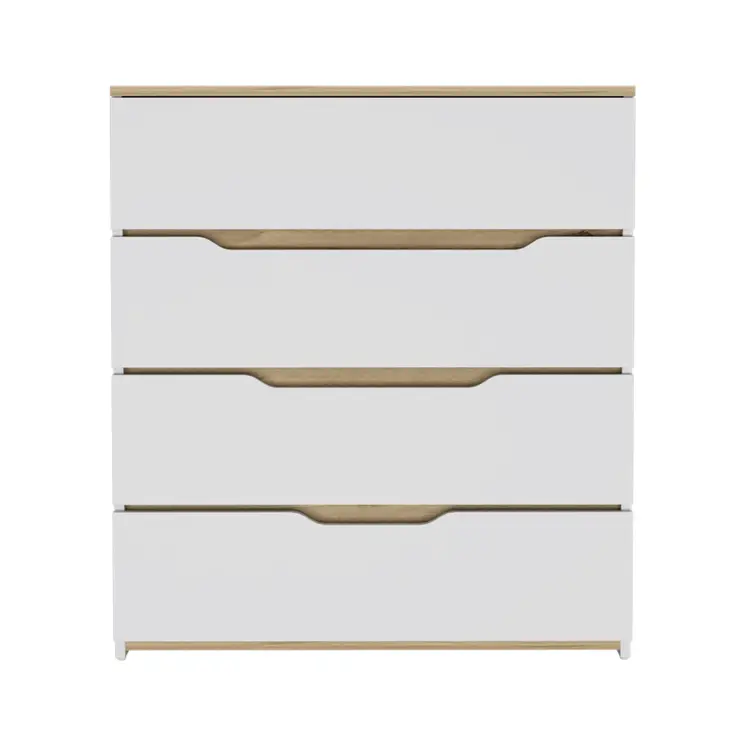 31" Brown and White Four Drawer Standard Chest