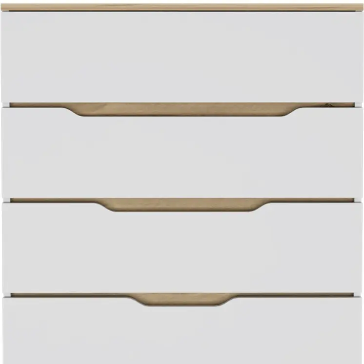 31" Brown and White Four Drawer Standard Chest