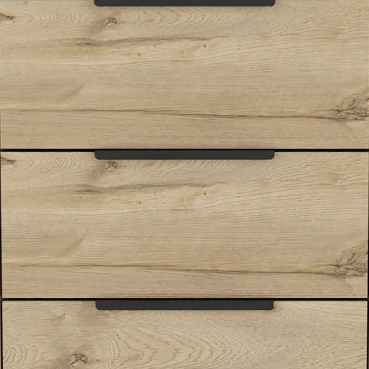 18" Brown and Black Three Drawer Standard Chest