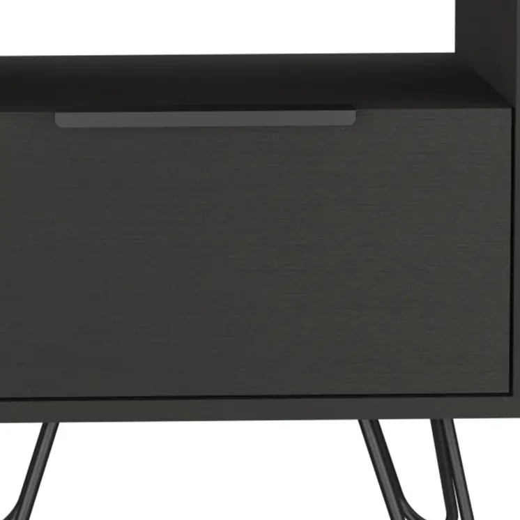 22" Black Wood Nightstand