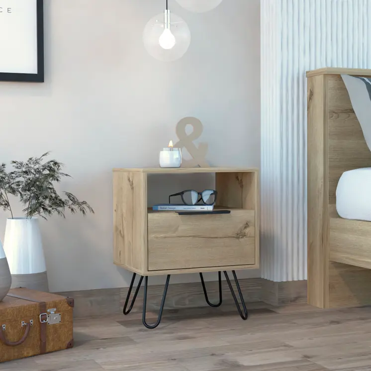22" Oak Wood Nightstand