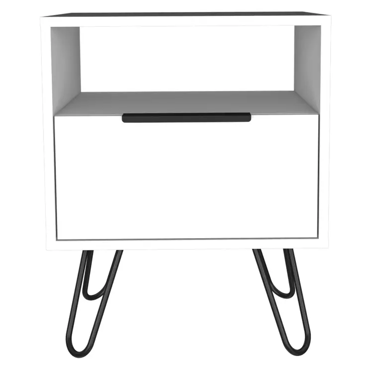 22" White Wood Nightstand