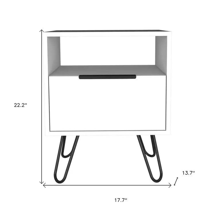 22" White Wood Nightstand