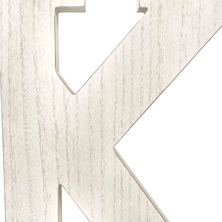 16" White Distressed Wood Letter K Tabletop Sculpture